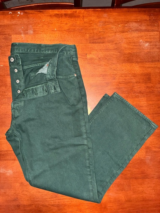 Other - Levi's 501 Original Fit Jeans - W38 L30 - Green Color Button Fly Blank Tab